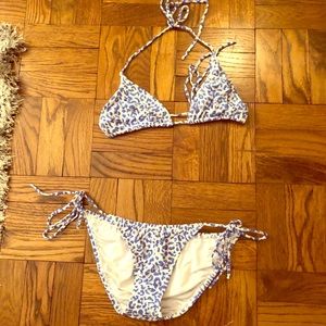 Shoshanna bikini blue and white cheetah